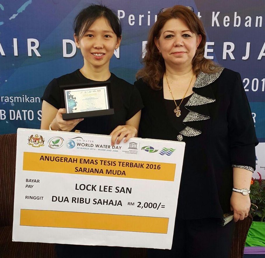 GOLD AWARD National Best Thesis Thesis entitled: Utilization of Durian Leaves as a Low Cost Absorbent for the Removable Zn (II) Ions from Aqueous Solution