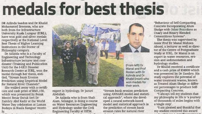 IUKL wins gold, silver, metals for best thesis IUKL wins gold, silver, metals for best thesis